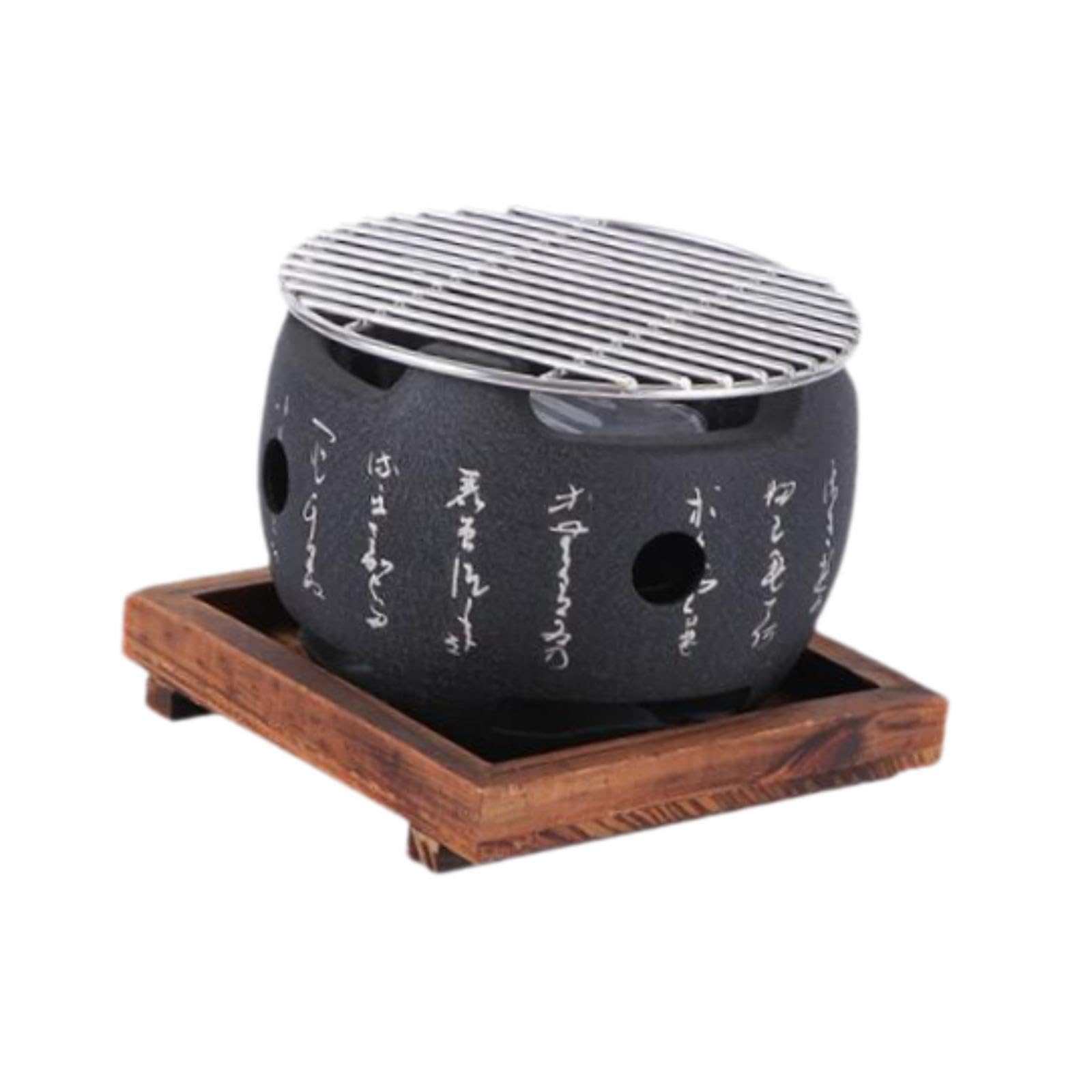 Griglia a carbonella giapponese compatta per picnic al chiuso, robusta piastra grill Hibachi con accessori, perfetta per gli appassionati di barbecue (15 x 15 x 13 cm)