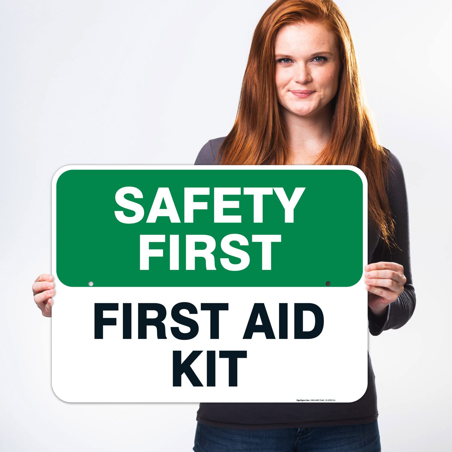 First Aid Kit Sign, 18x24 Inches, Rust Free .063 Aluminum, Fade Resistant, Made in USA