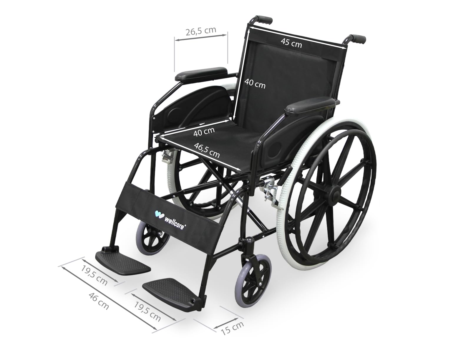 Silla de ruedas plegable aluminio Wellcore