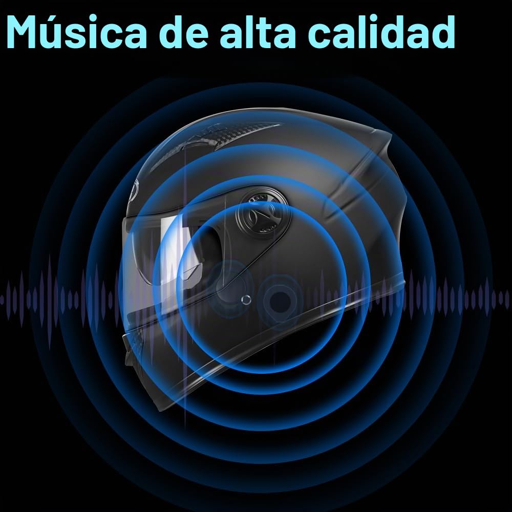 OBEST Auricular Bluetooth Moto, Bluetooth 5.3 Manos Libres Inalámbrico, Casco Moto Auricular único,con Estuche de Carga y Ando a Distancia