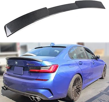 VIP Style Real Carbon Fiber Rear Roof Window Glass Spoiler Compatible for 2019-2024 BMW G20 3 Series 330i 330e M340i and G80 M3 All Models