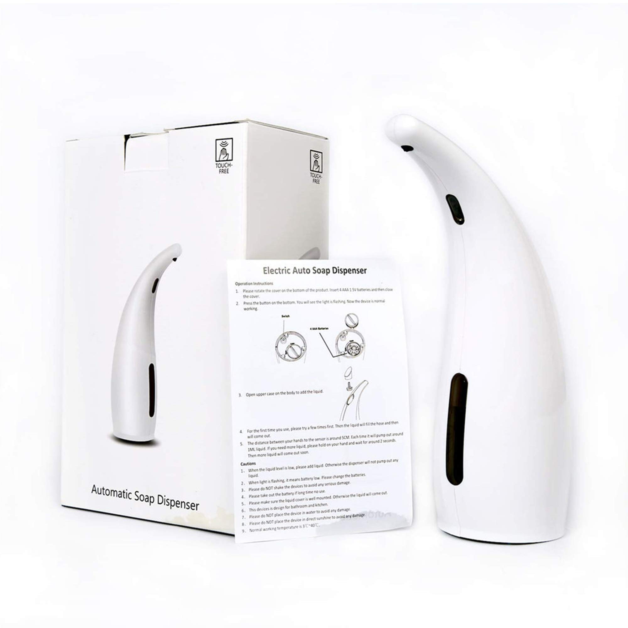 Erogatore di Sapone Dosatore Automatico di Sapone Liquido a Pompa Dispenser di Shampoo in Schiuma Touchless con Sensore Intelligente a Infrarossi per Bagno in Cucina,