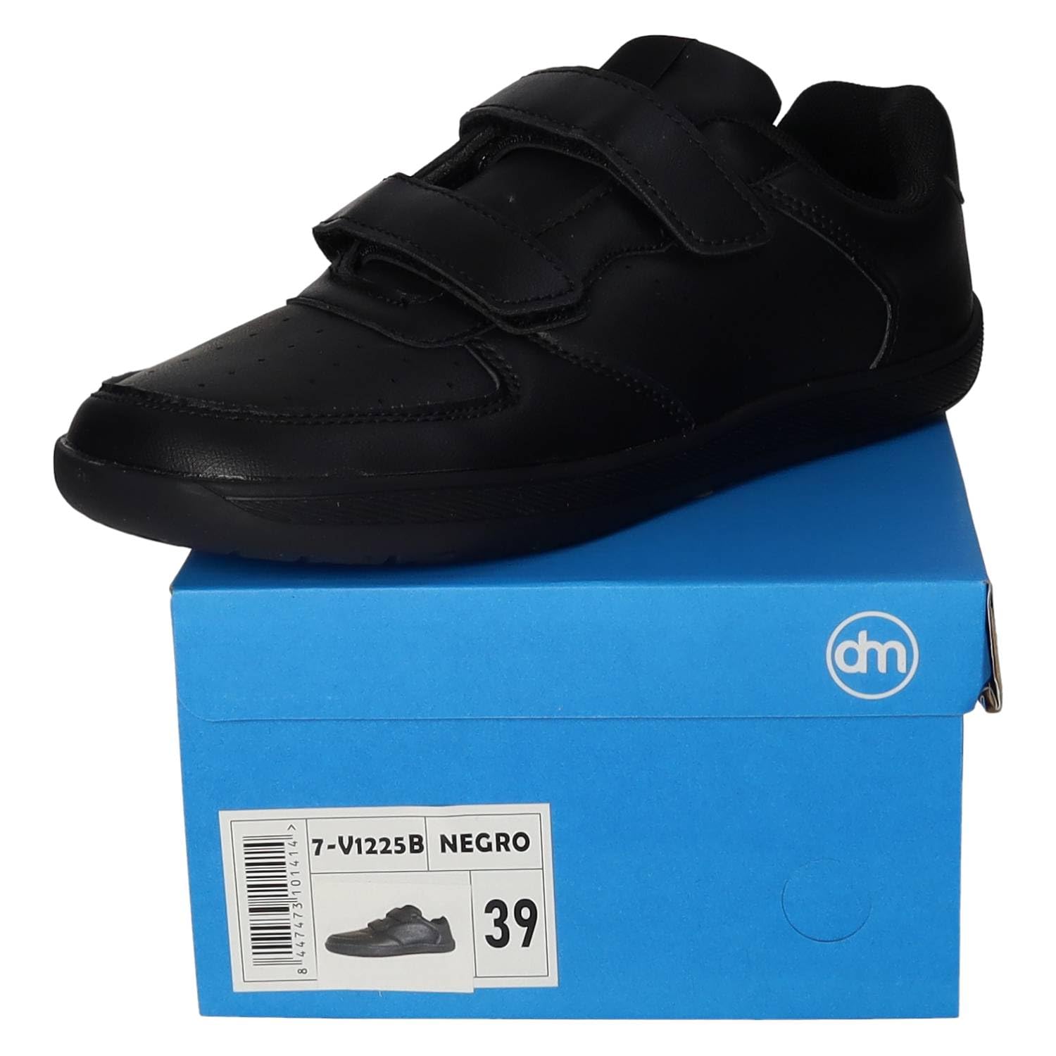DEMAX 7-V1225B Zapatillas Deportivas Barefoot Mujer DEMAX Negras con Cierre Adhesivo y Suela Antideslizante Mujer Deportivos