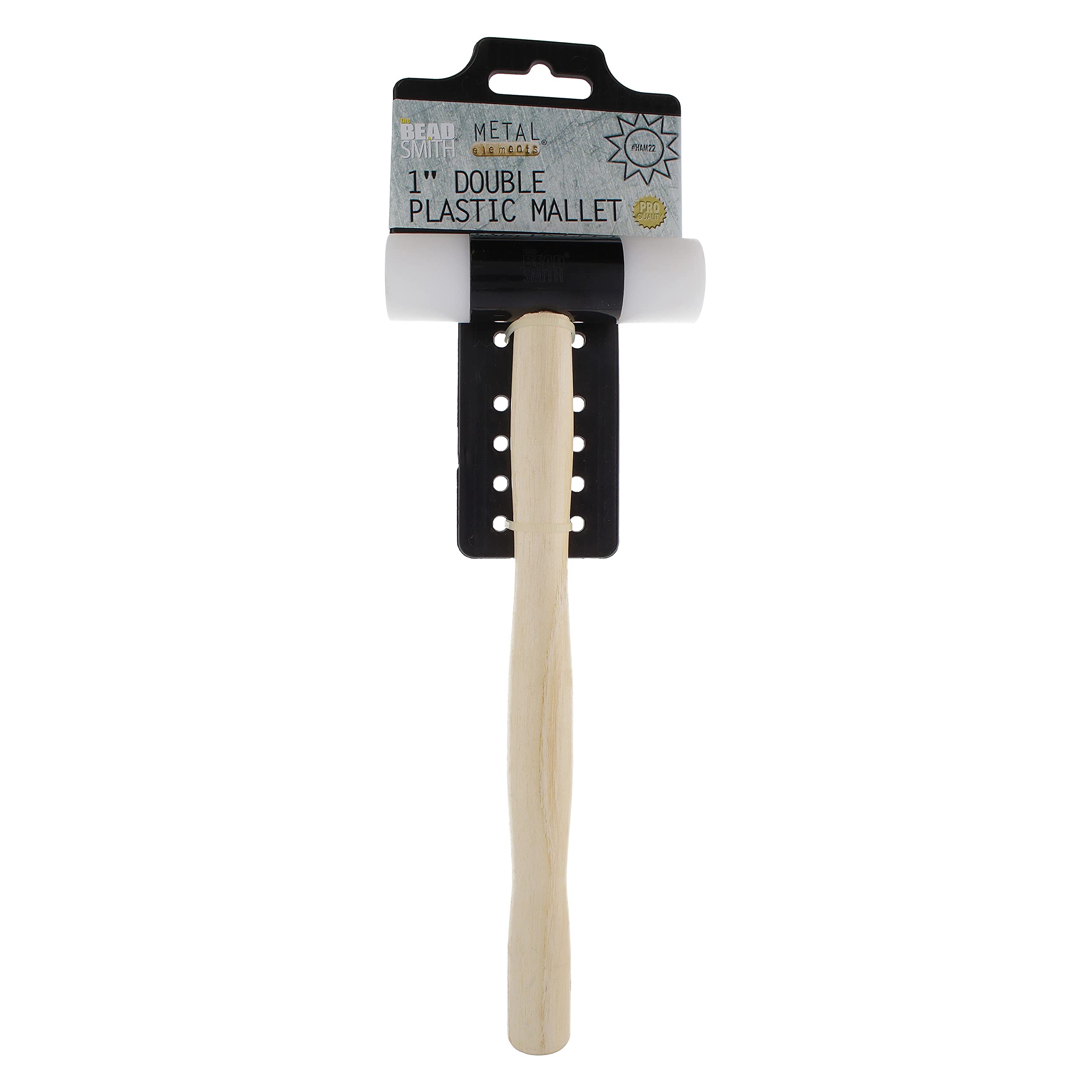 The Beadsmith Double Plastic Nylon Mallet – 9.5 Wooden Handle, 75mm 4oz Head, 25mm Faces – Flatten The Beadsmith Double Plastic Nylon Mallet – 9.5 Wooden Handle, 75mm 4oz Head, 25mm Faces – Flatten