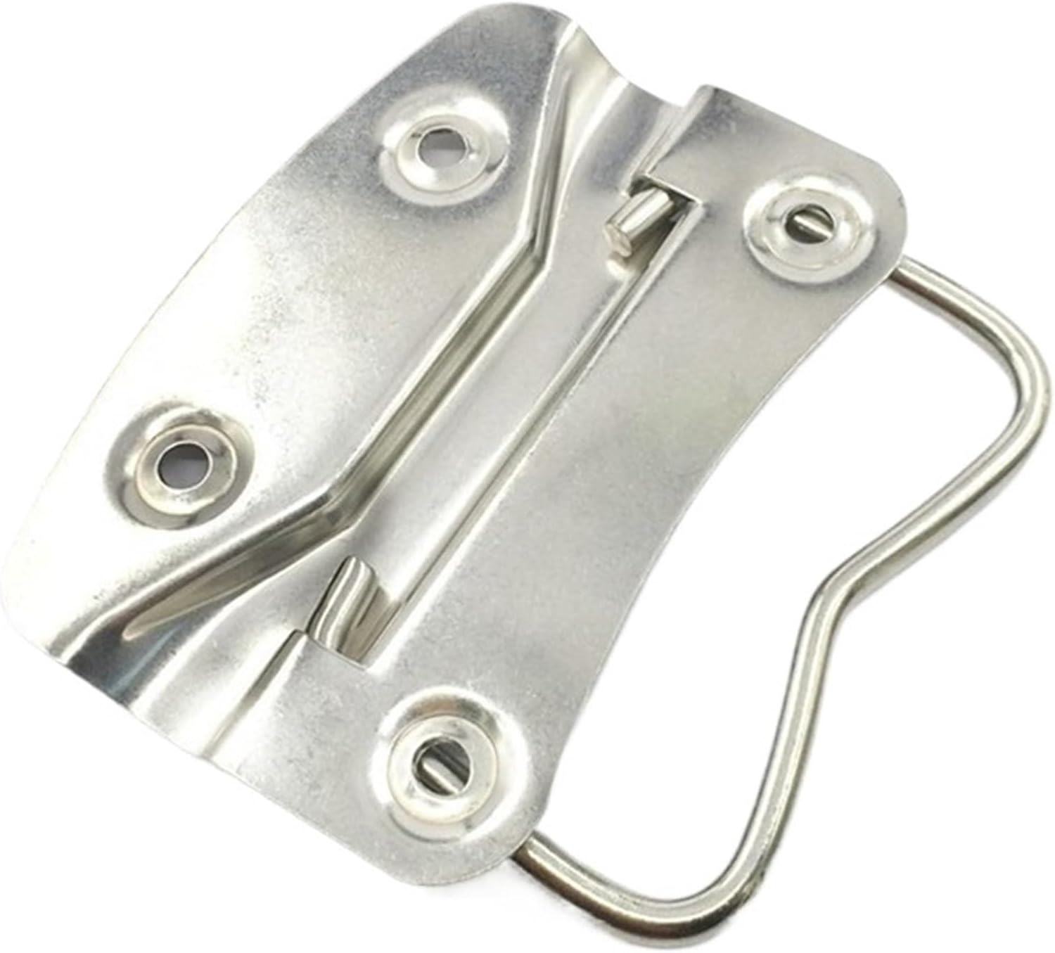 Spring Loaded Handle Stainless Steel Iron Heavy Duty Handle for Toolbox Chest Case Folding Industrial Handle(Iron Nickel Plating)