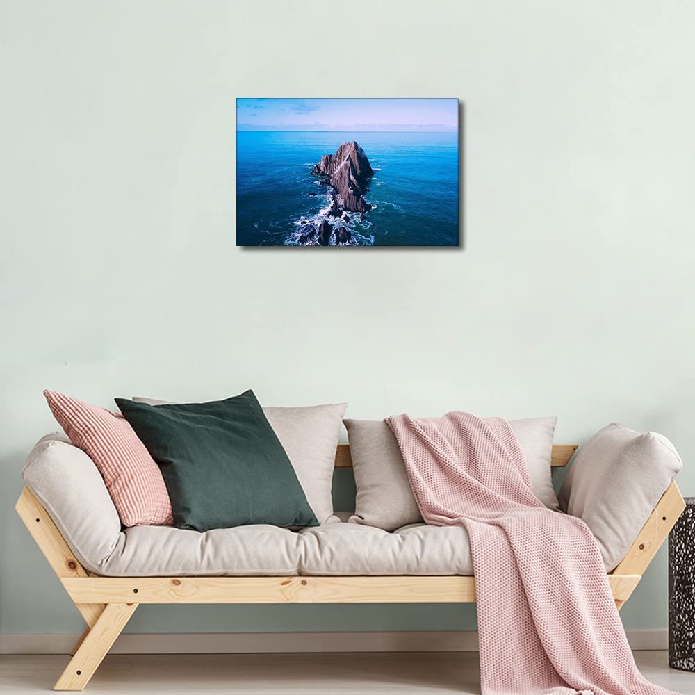 Island Canvas Wall Art for Living Room Bathroom Wall Decor Cape of Good Hope,South Africa Ocean Landscape Painting Ready to Hang Home Decorations for Office Canvas Prints 24" x 16"inch - Image 3