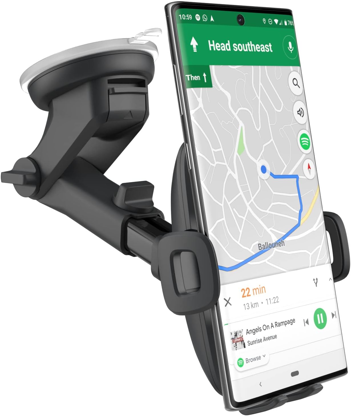 Window Car Mount & Quick Grip XL Holder for Samsung Galaxy S21 Ultra (sku 56952)