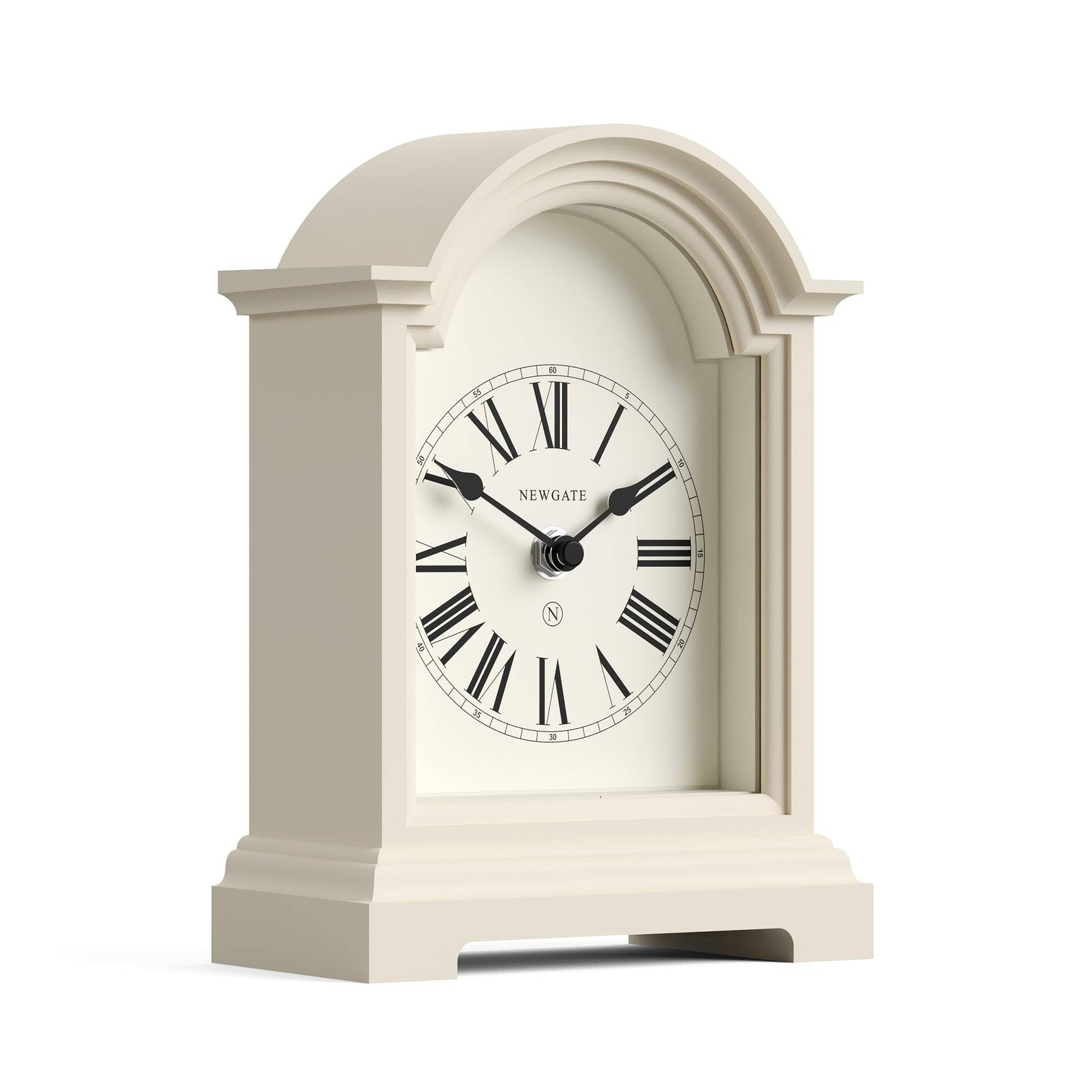 Newgate Cream Newgate® Carriage Clock | Classic Arch Top Mantel Clock | Vanilla | Roman Numerals | Classic Vintage Style For Mantelpiece, Desk, Table Top, Shelf Or Bedside