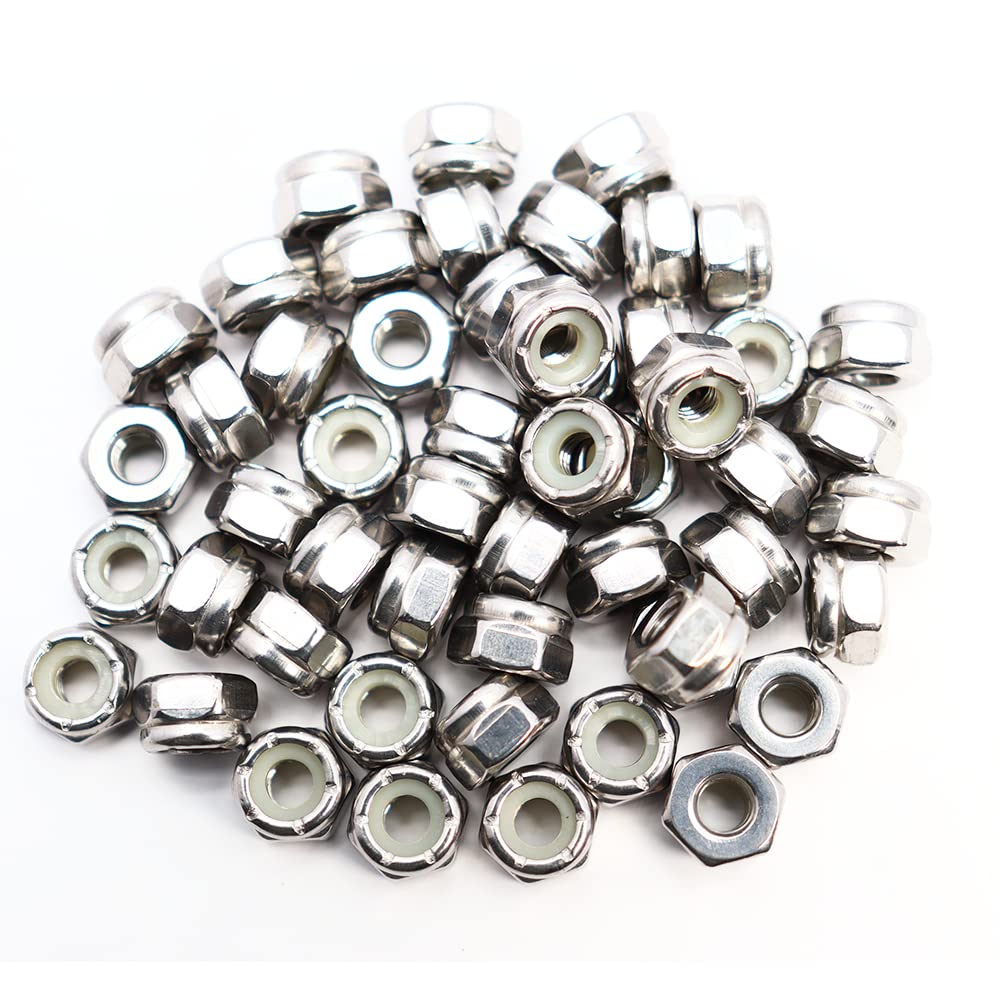 Stainless Steel Lock Nuts - 50 Pack #10-32 -1