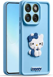 NUBRIX Cute 3D Cartoon Kitty Soft Silicone Back Cover for Motorola Moto Edge 70 Fusion 5G – Stylish Design Slim Protective... Price In India