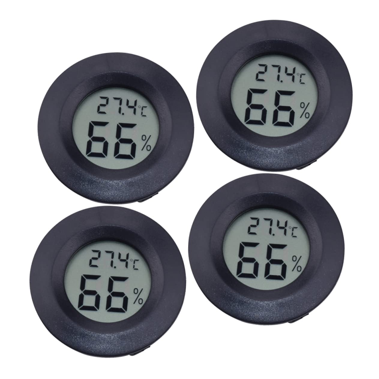 UPKOCH 3 Set Termometro Rettile Monitor Dell'acquario umidità Igrometro Digitale Terrario Vivaio Casa Accessori Misuratore di Temperatura Digitale Black 4 Pezzi*3