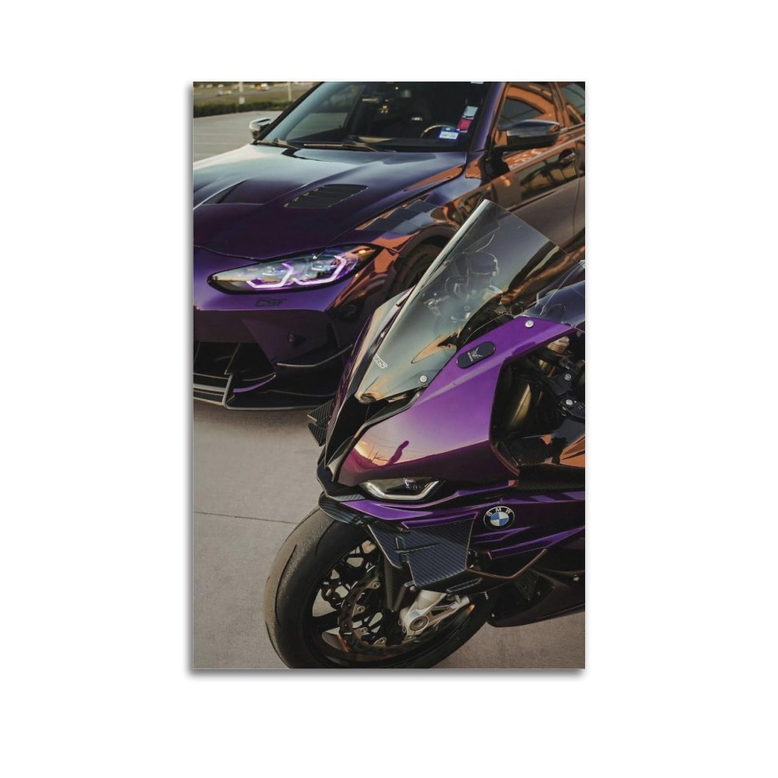XKUGA Supercar Poster G80 M3 Competition S1000RR Superbike Modern Decorative Canvas Prints - Ideal Wall Art for Family, Man Cave, Game Room, Boys & Girls Bedroom 20x30inch(50x75cm)