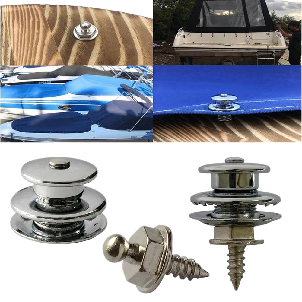 10 Sets QD Boat Canvas Snaps Upper Part Lower Part Plated Brass Compatible with RV Canvas Canopies Yacht