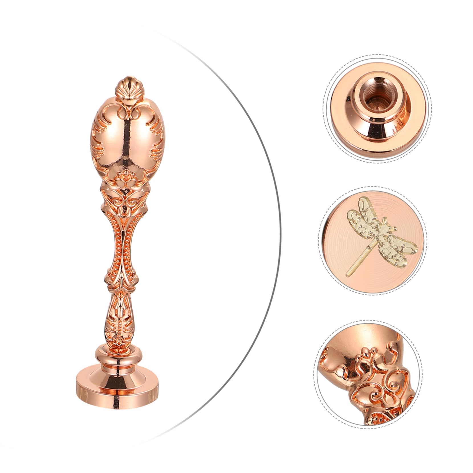VILLCASE 3stücke Retro Siegelstempel Mit Metallgriff Wachs Siegelstempel Für Einladungen Briefe Scrapbooking Und Dekoration Rosen Pfau-design Für Feste Und Besondere Anlässe