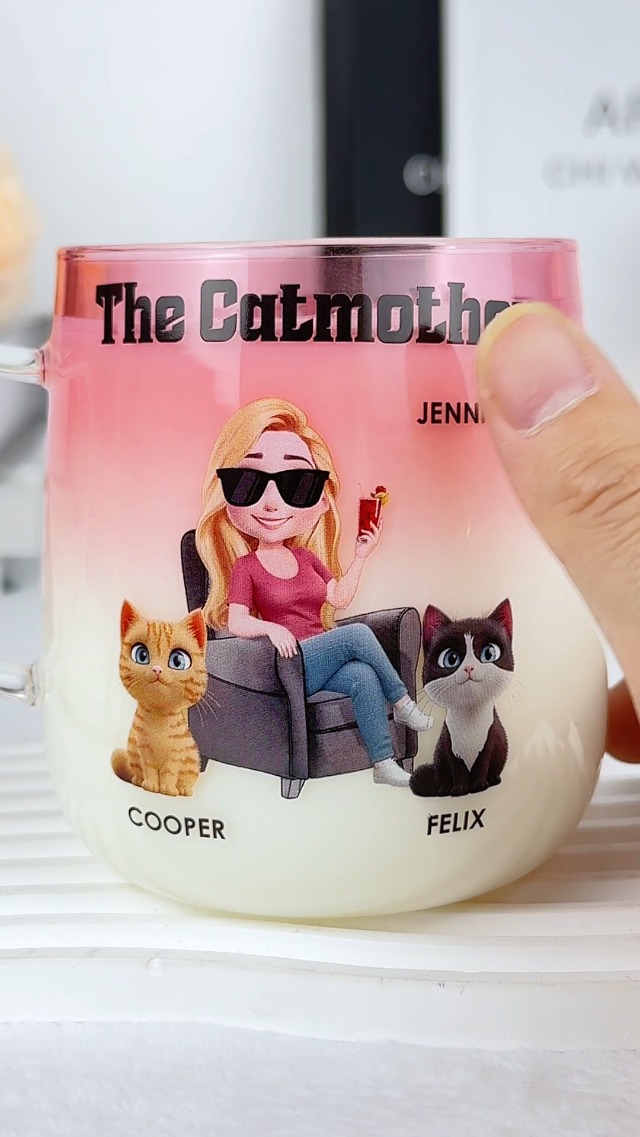 Amazon.com | Wrappiness The Catmother Personalized Pink Gradient