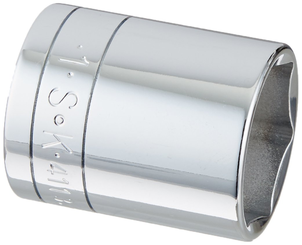 SK Hand Tool 41132 1/2 in. Drive 6 Point Fractional Standard Chrome Socket €œ 1 in, Cold Forged Steel Socket with SuperKrome Finish, Made\u00