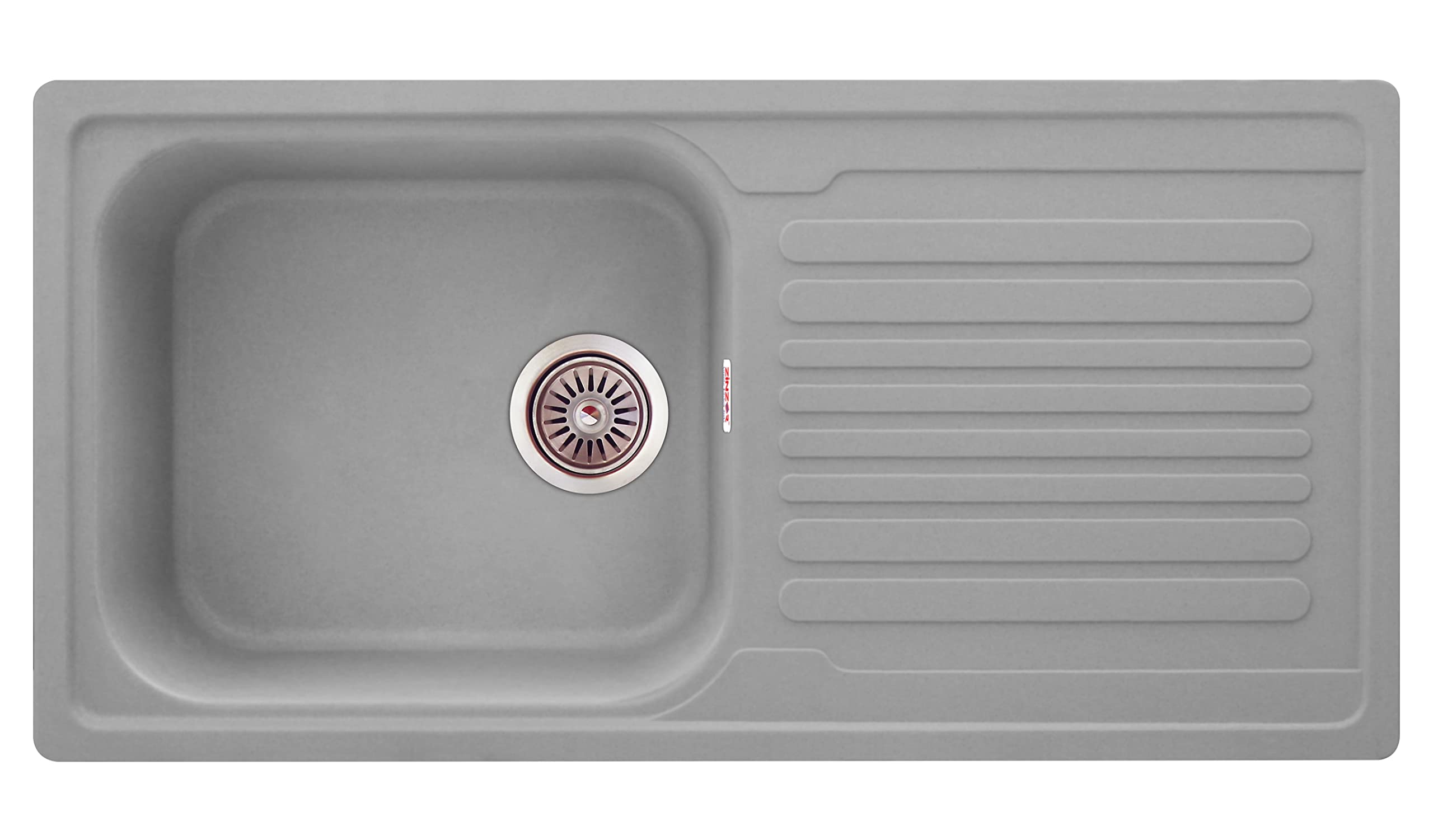 Buy ZINZERNatural Quartz Granite Grey Kitchen Sink Single Drainboard