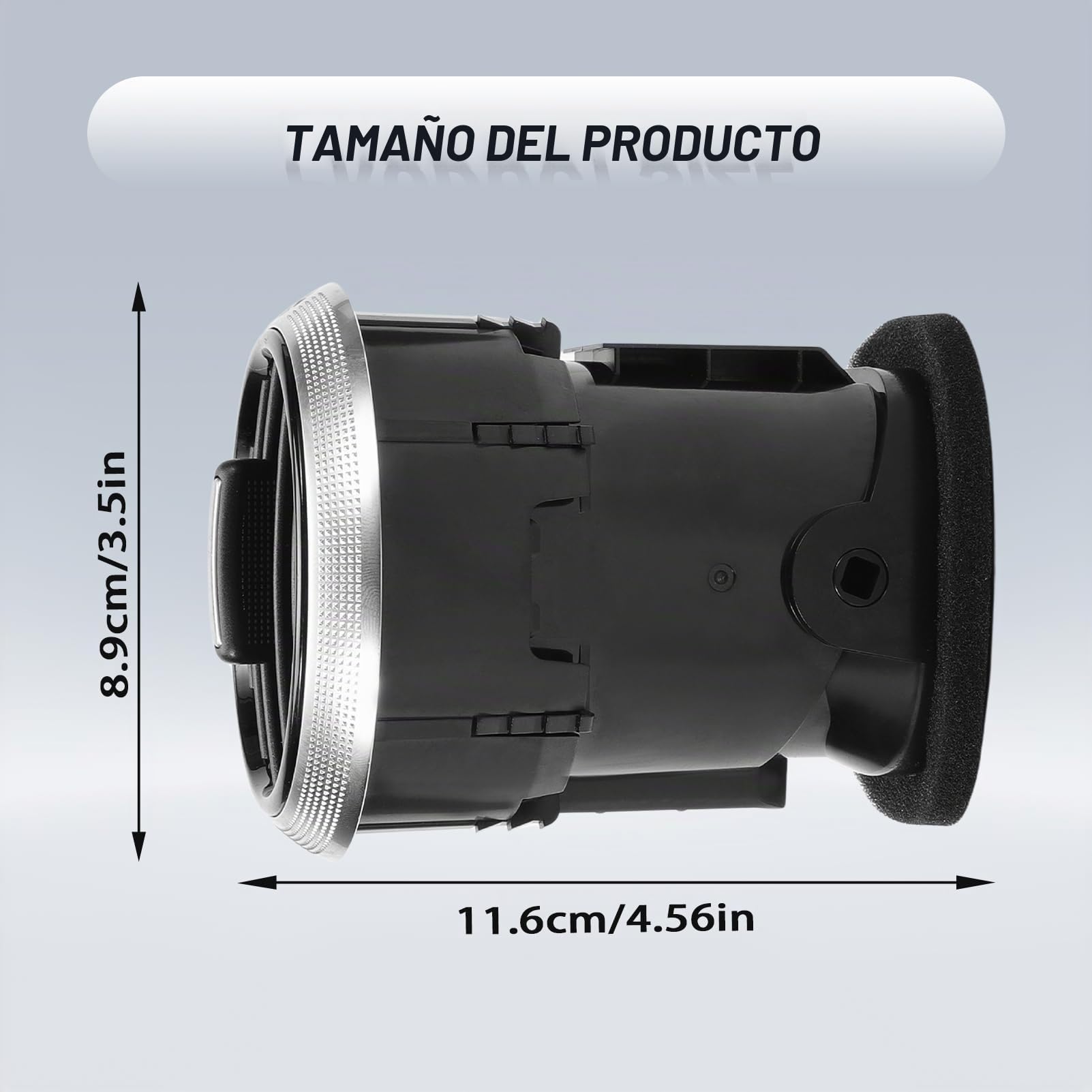 Rejilla Ventilacion para A3 S3 8P 2008-2012 8P0820901C | Rejilla Aire Acondicionado, Boquilla de Ventilación para Salpicadero Delantero, ABS Cromado Negro