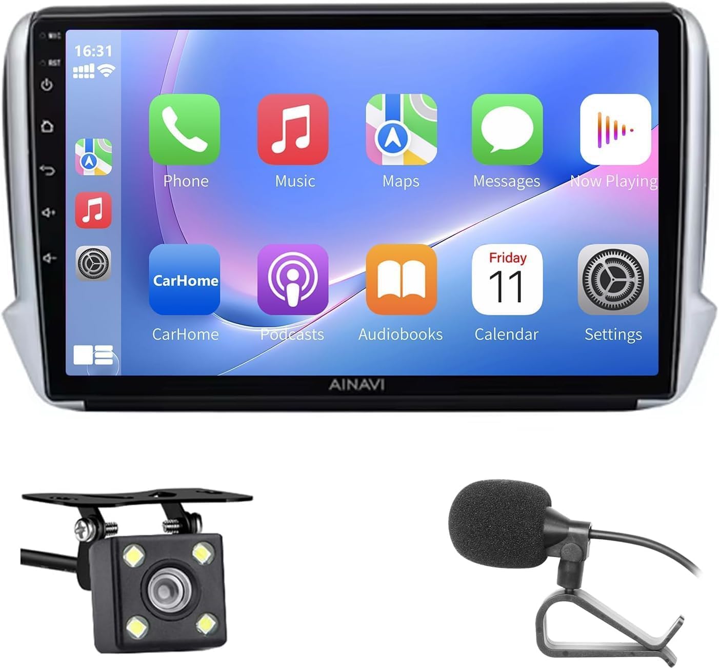 Autoradio Peugeot 208/2008 2012-2018 Wireless Carplay&Android Auto | 10.1" Écran Tactile avec Navigation GPS/caméra de recul/Bluetooth/WiFi/Miror Link/MIC/FM/SWC