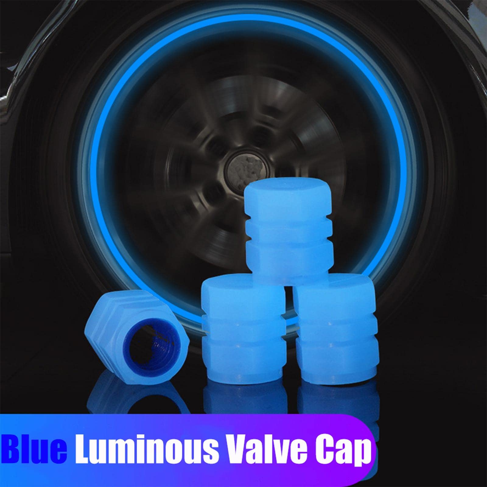 Car Valve Caps 2pcs 4pcs Universal Fluorescent Luminous Tire Valve Stem Caps Universal Stem Car Glow Tire Air — view 5