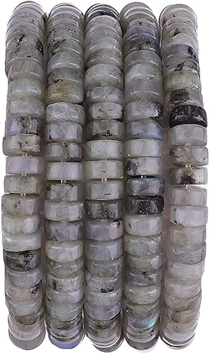 Miniatura 202 de Cuentas espaciadoras de jaspe marrón natural, cuentas sueltas de disco Rondelle, cuentas sueltas para hacer joyas, 0.157 in x 0.079 in, 15.0 in