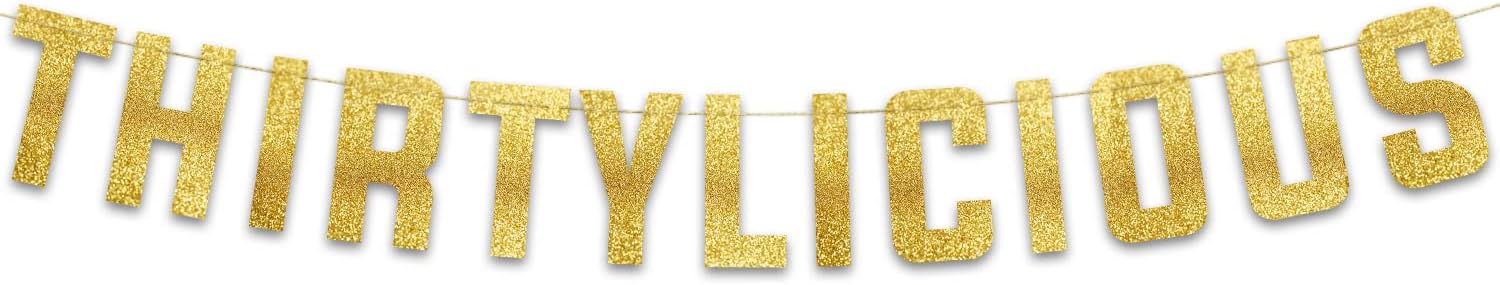 Striscione Compleanno 30 Anni Birra – Banner Decorazioni Carta Glitterata Con Tazze E Numero 30