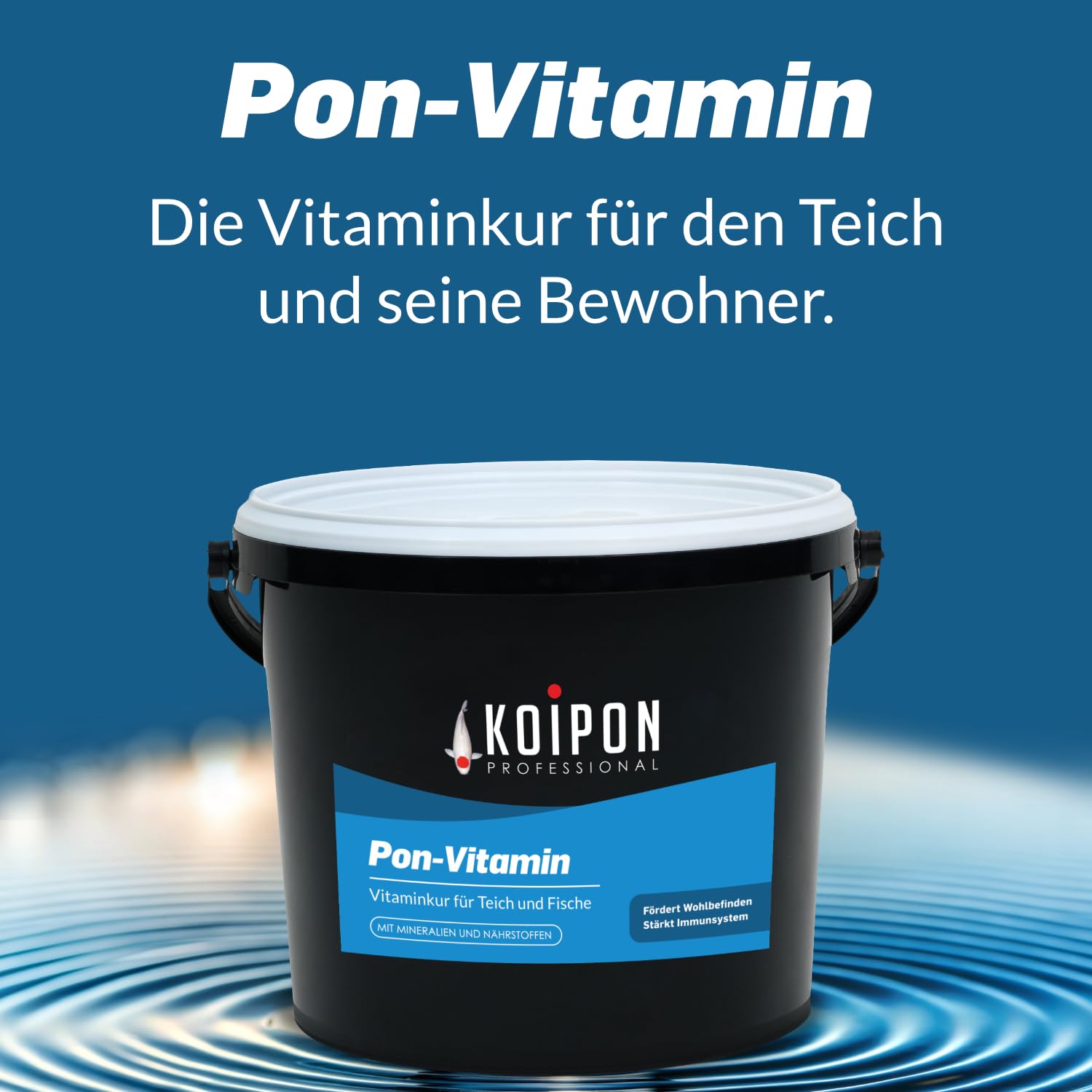 KOIPON Pon-Vitamin 1kg, Vitaminkur mit wertvollen Mineralien für gesunde Fische im Fischteich und japanische Koi im Gartenteich
