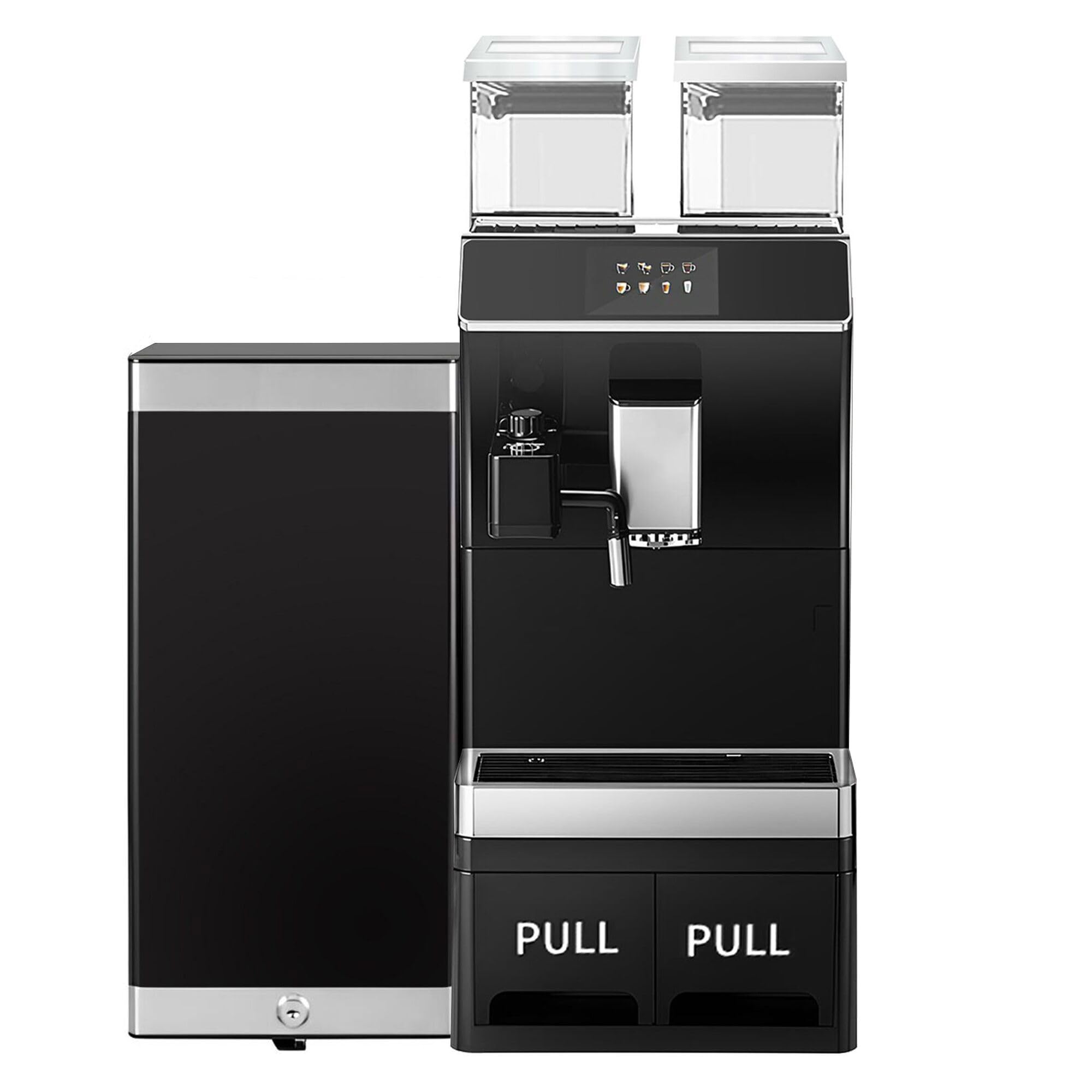 GGM Gastro Kaffeevollautomat 16 Programme mit 5 Zoll Touchscreen | Ideal für die Gastronomie, flexible Wasserzufuhr, intuitive Bedienung, hochwertige Materialverarbeitung, zeitsparend