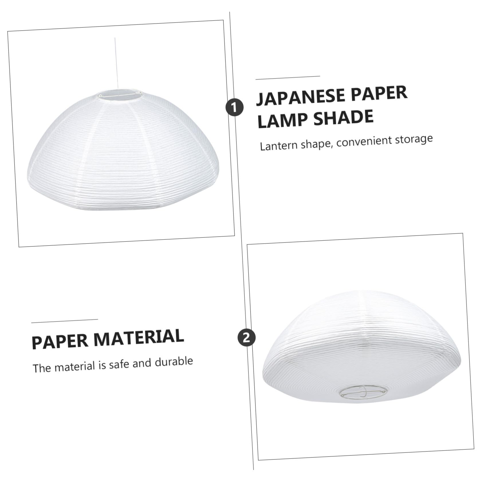 Paralume Sospensione in Carta Bianco per Lampada da Soffitto | Metallo Incluso, per Soggiorno e Camera da Letto, Luce Morbida, Montaggio Semplice