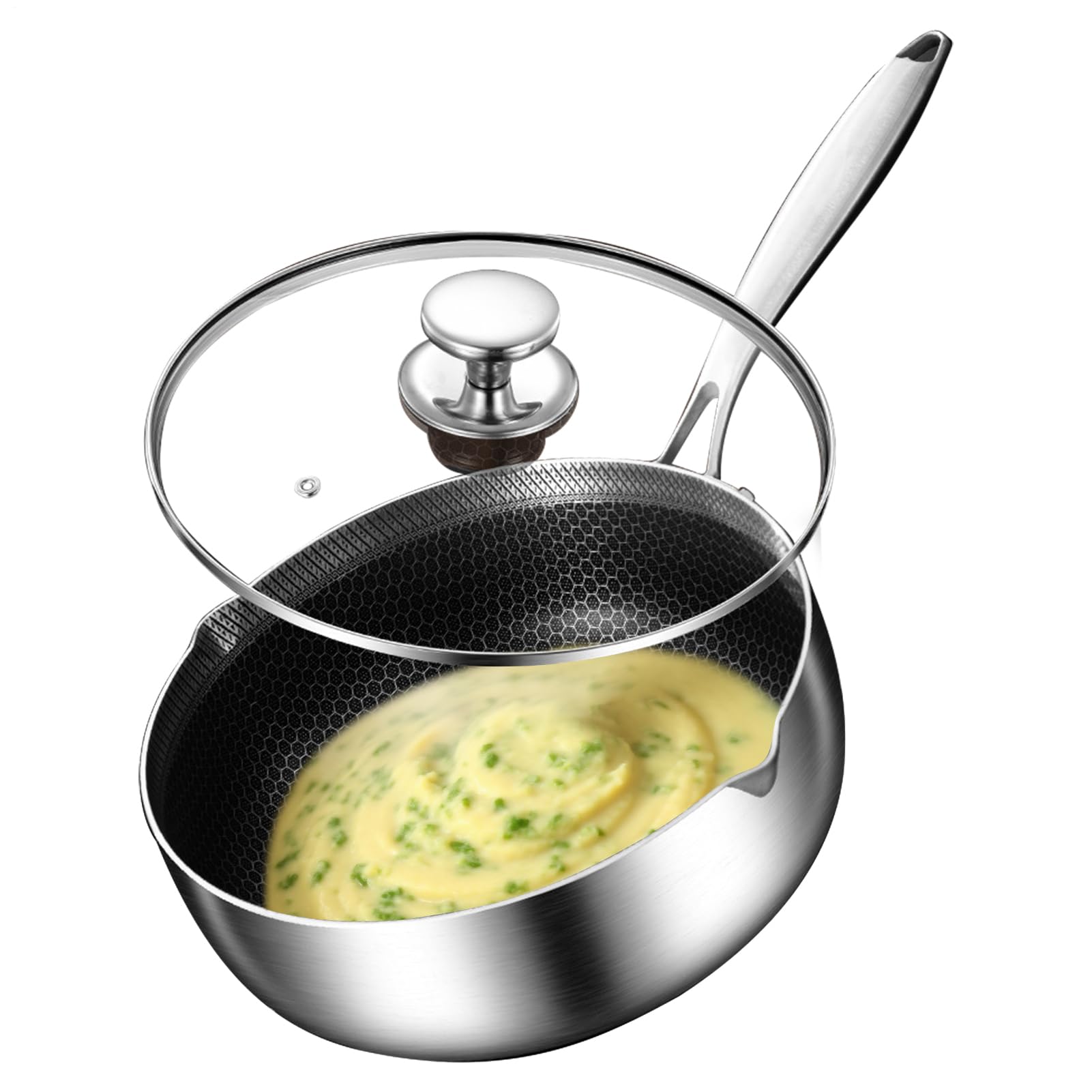 Pentola In Acciaio Antiruggine Facile Pulizia Cottura Vapore Scioglimento | Pentola Da Cottura In Acciaio Inossidabile Bollire, Vapore E Sciogliere, Servire Pappe, Colazione, Pasta