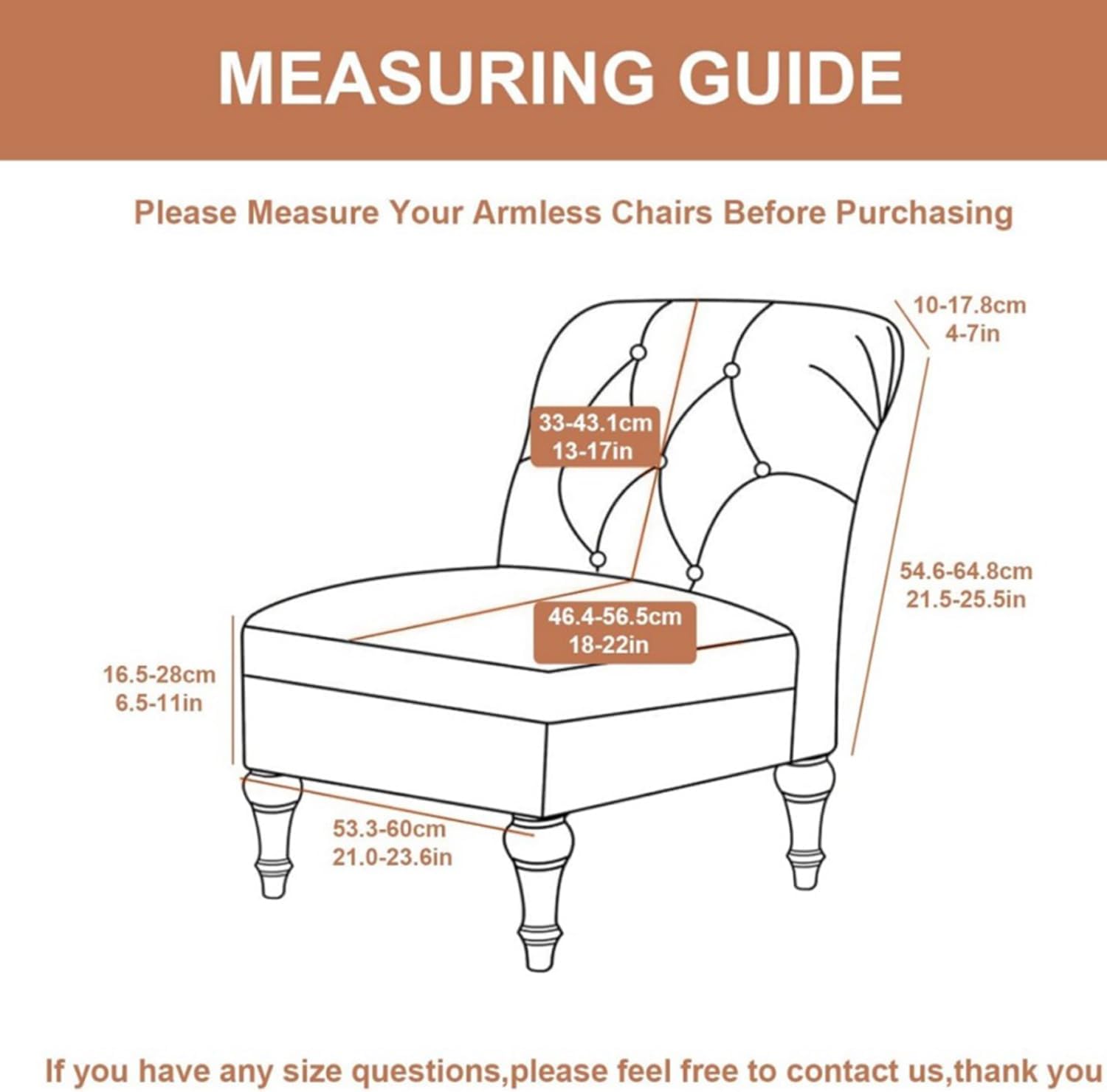 Greyb,Chair Cover*1, Luxury Armless Chair Cover Solid Color Armless Chair Slipcovers Stretch Polyester Fabric Removable Furniture Protector for Dining Living Room Hotel Bedroom