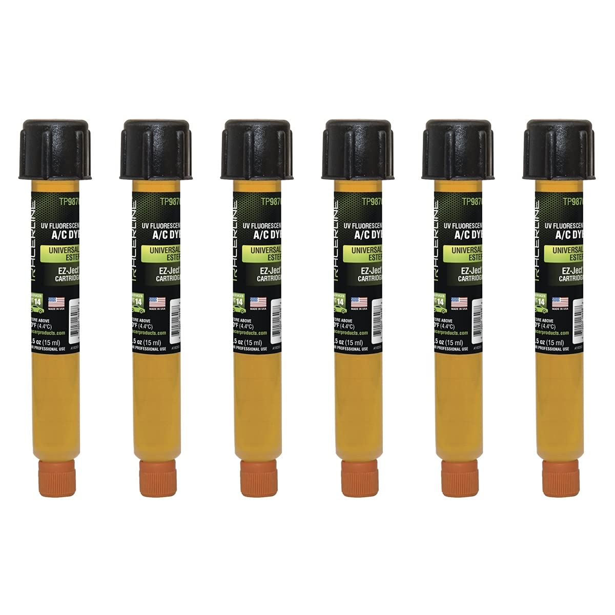 (6) 0.5 oz (15 ml) universal/ester EZ-Ject A/C dy