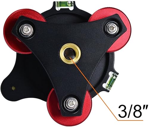 LP-64 Precision Leveling Base Tripod Head Plate with 3/8 Inch Mounting Screw 3 Adjustment Dials for Camera Tripod - 2