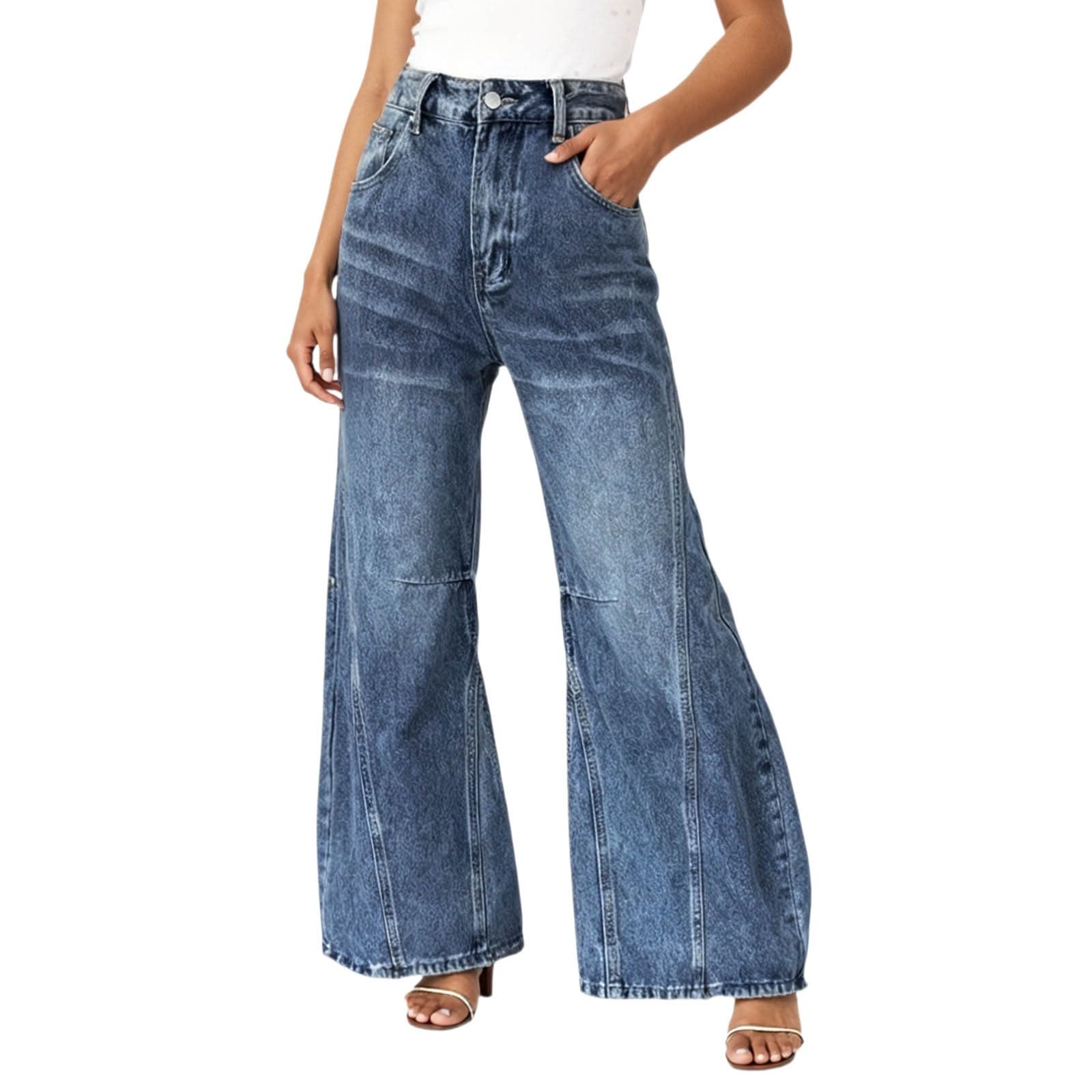 Jeans Mujer Ropa Pantalones Cargo Vaqueros Talla Grande Rectos De Anchos Vintage Elasticos Y2K Tallas Grandes Casual Baile Urbano