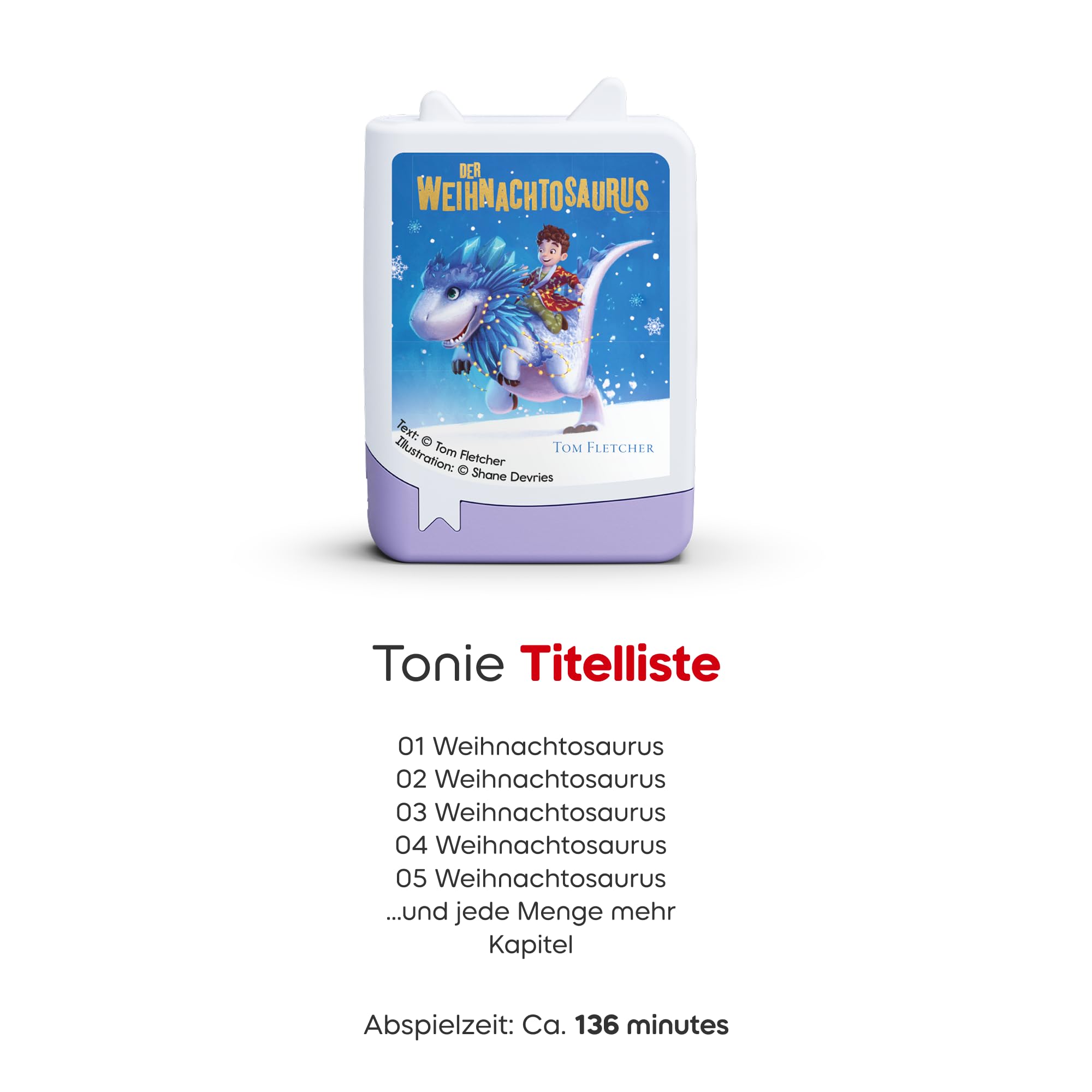 tonies Figurka do słuchania Toniebox, Book, Christmas osaurus, słuchowisko dla dzieci od 8 lat, czas odtwarzania ok. 309 minut