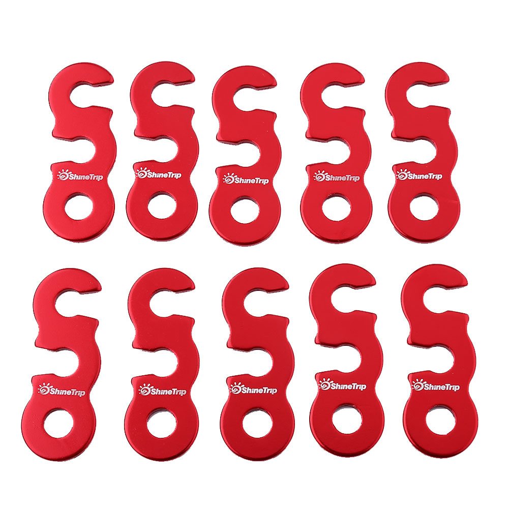 Lot De 10 Boucles Ajustables Pour Corde De Tente - Anti-dérapantes, En Alliage D'aluminium - Taille S Ou L - Pour Camping, Randonnée, Abri De Jardin - 5