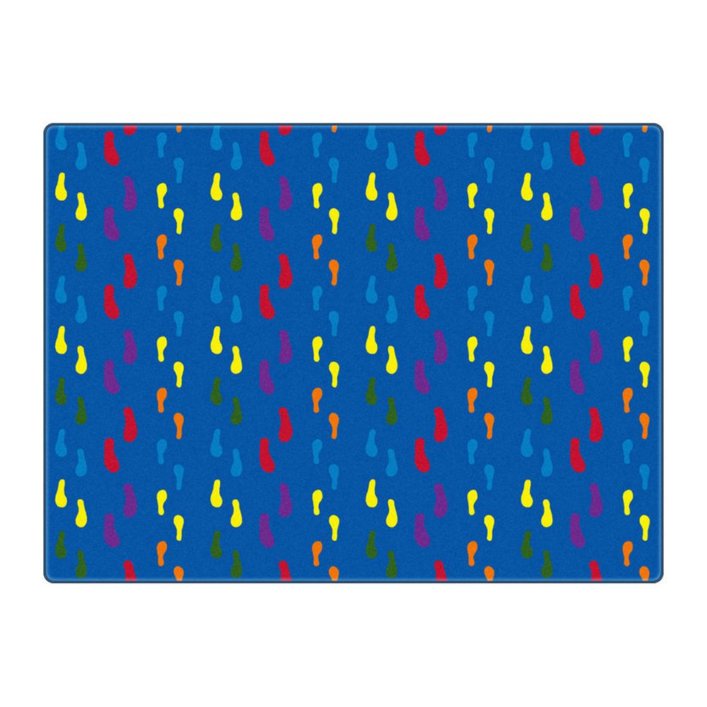 Flagship Carpets Footprints Multicolor Area Rug for Home Learning or Classroom Mat, Kids Room and Playroom Carpet, 3' x 6', Rectangle