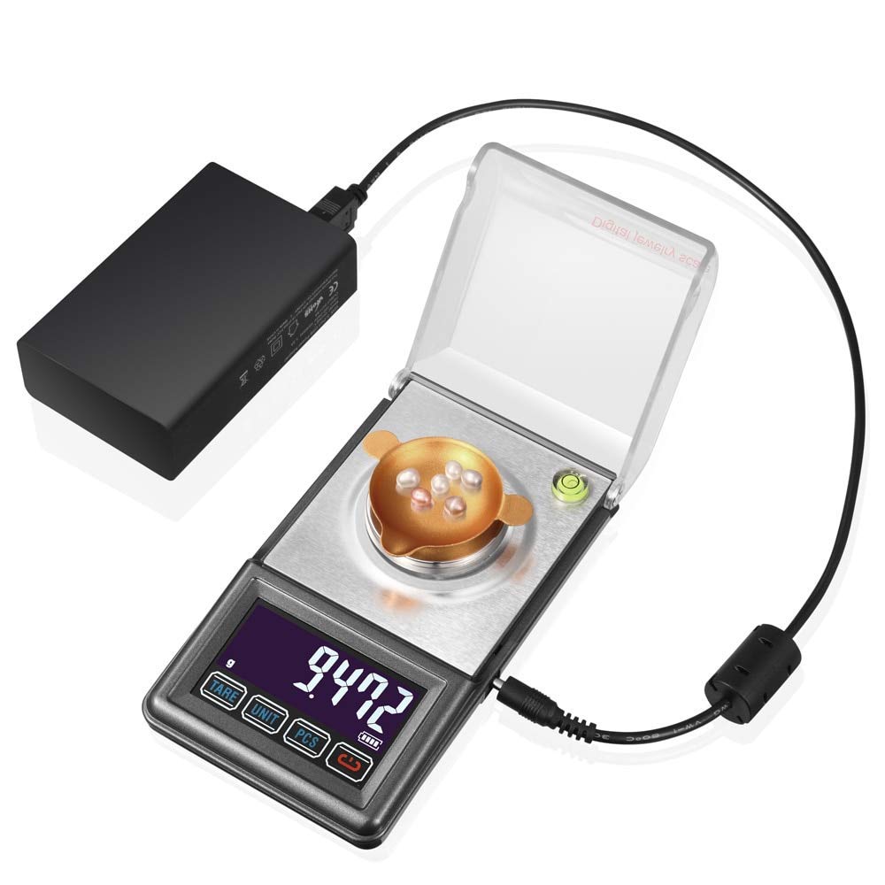 Balanza de pesaje de Laboratorio electrónico LCD de precisión de 0.001g balanza de joyería Digital de Bolsillo de miligramo de Germen de Oro de Diamante, Muestra de Color