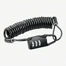 Trava de capacete de motocicleta, combinação de 3 dígitos, mini trava de bicicleta portátil antifurto, trava de cabo de bicicleta de aço endurecido para capacetes, bicicletas, bagagem, mochilas