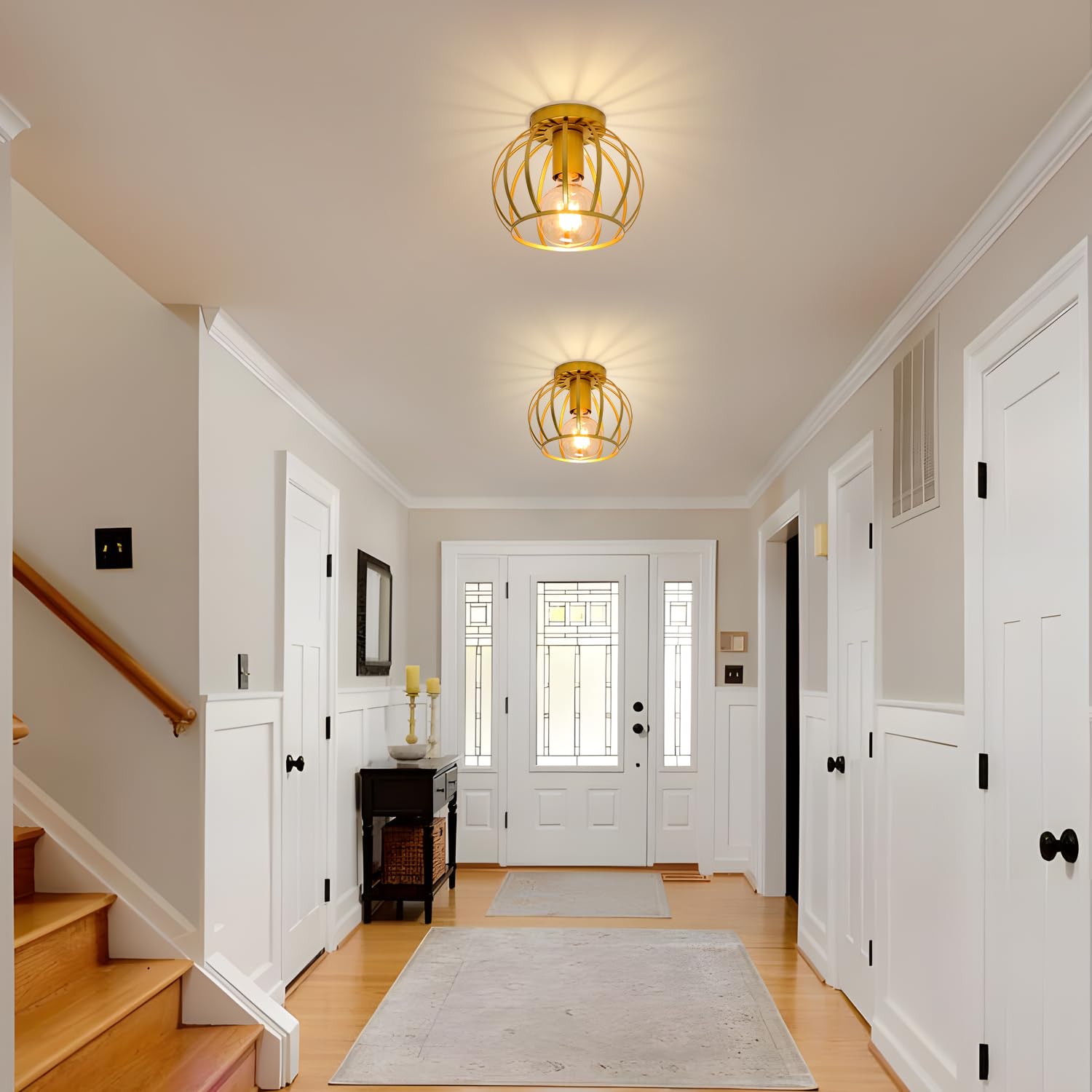 Plafoniera Vintage Semi-Incasso, Lampada Da Soffitto Industriale 3 - Foto 7