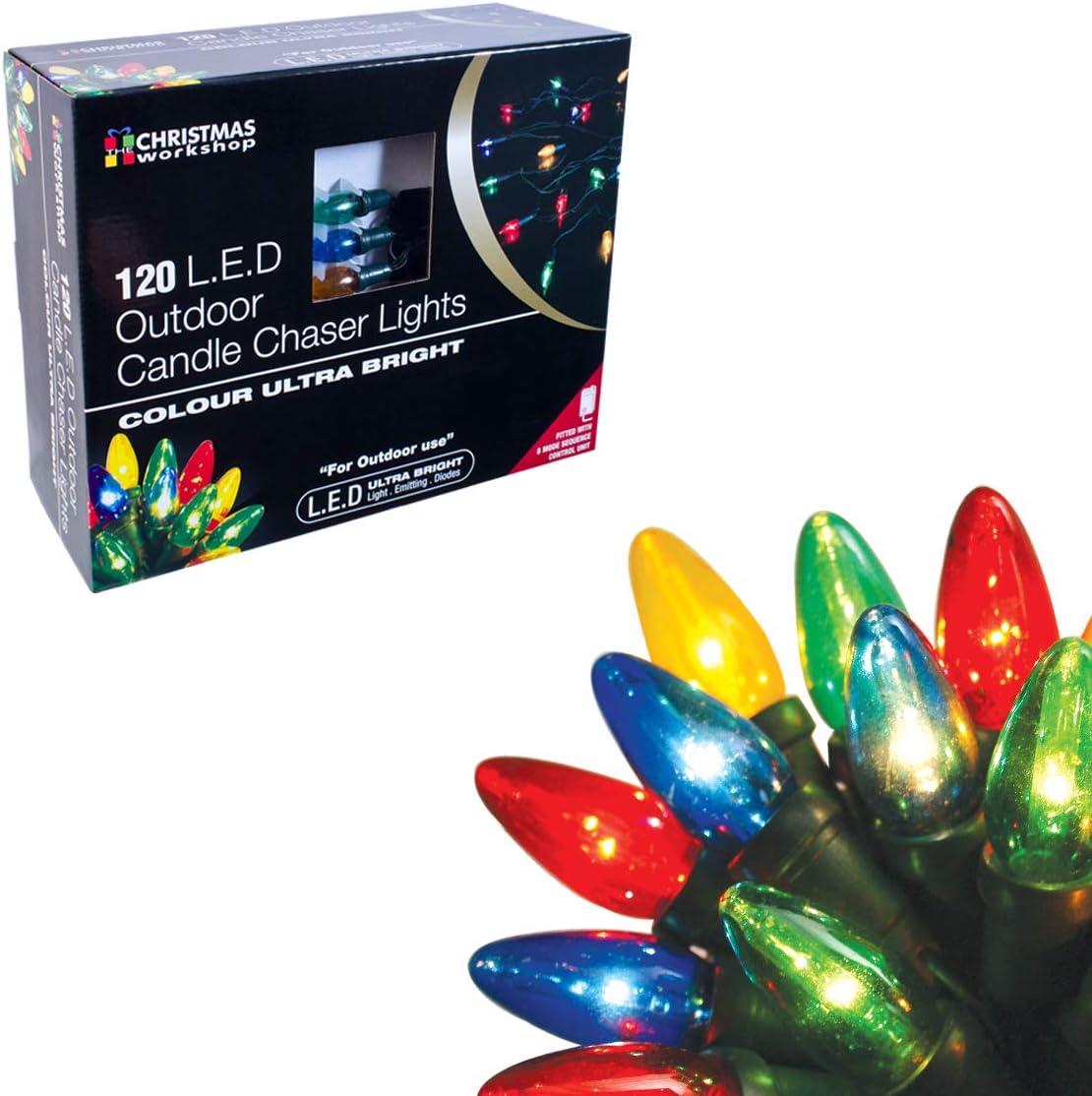 The Christmas 76090 120 LED Candle Design Chaser String Lights