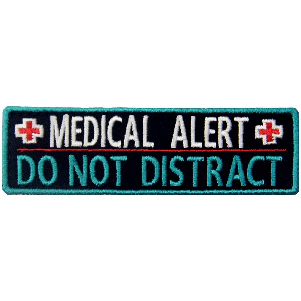 Embtao Medical Alert Service Dog Do Not Distract Vests/Harnesses Patch Embroidered Badge Fastener Hook & Loop Emblem
