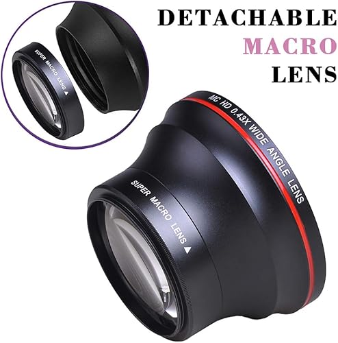 Miniatura 4 de Tectra Lente gran angular HD profesional de 2.047 in 0.43x (porción macro) para cámaras Nikon DSLR D3300 D3200 D3100 D5500 D5300 D5200 D5100 D7100