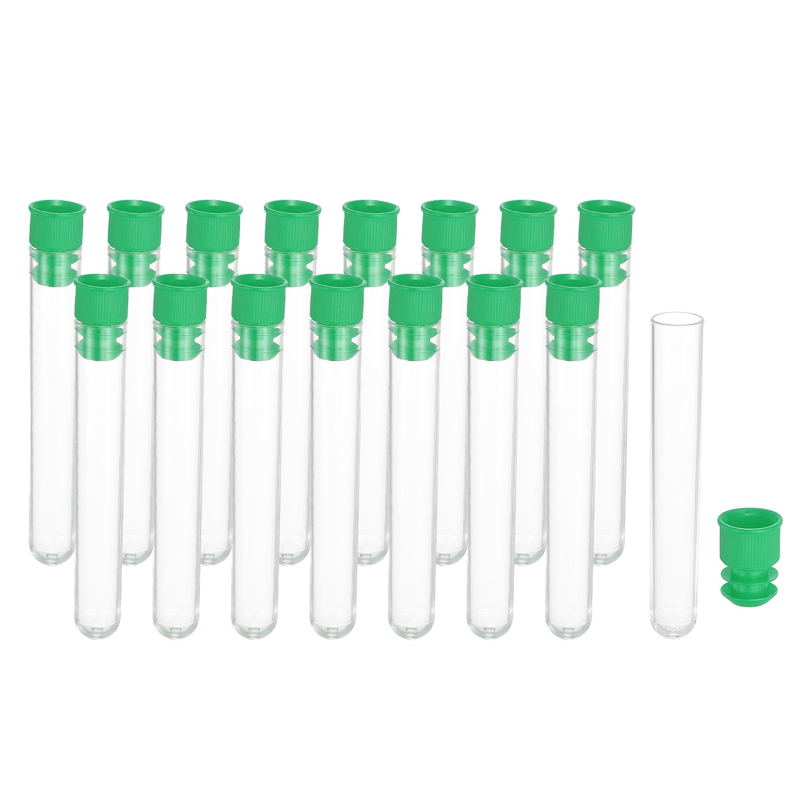 PATIKIL 7.5cm Length Plastic Sewing Needle Storage Holder, 16 Pcs Portable Embroidery Needle Clear Pin Toothpick Storage Tubes Case for Craft Knitting, Green