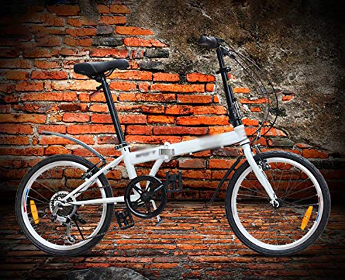 Vouwfiets, Heren Dames Opvouwbare fiets, Opgevouwen binnen 10 seconden, Gestroomlijnd frame, 20-inch 6-versnellingen… - Afbeelding 3