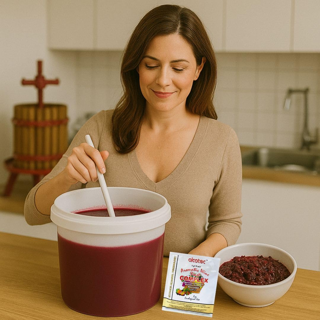 10 x Levadura Alcotec para Vino 40g – Complejo de Levadura, Enzimas y Nutrientes para Vinos de Fruta Aromáticos