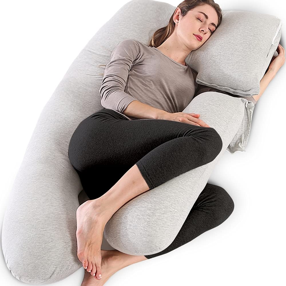 Chilling Home Pregnancy Pillows for Sleeping, U Shaped Body Pillow 2-in-1 Pregnant Pillows for Sleeping Full Body Pillow, Pregnancy Must Haves Maternity Pillows 55 inch Pregnancy Body Pillow