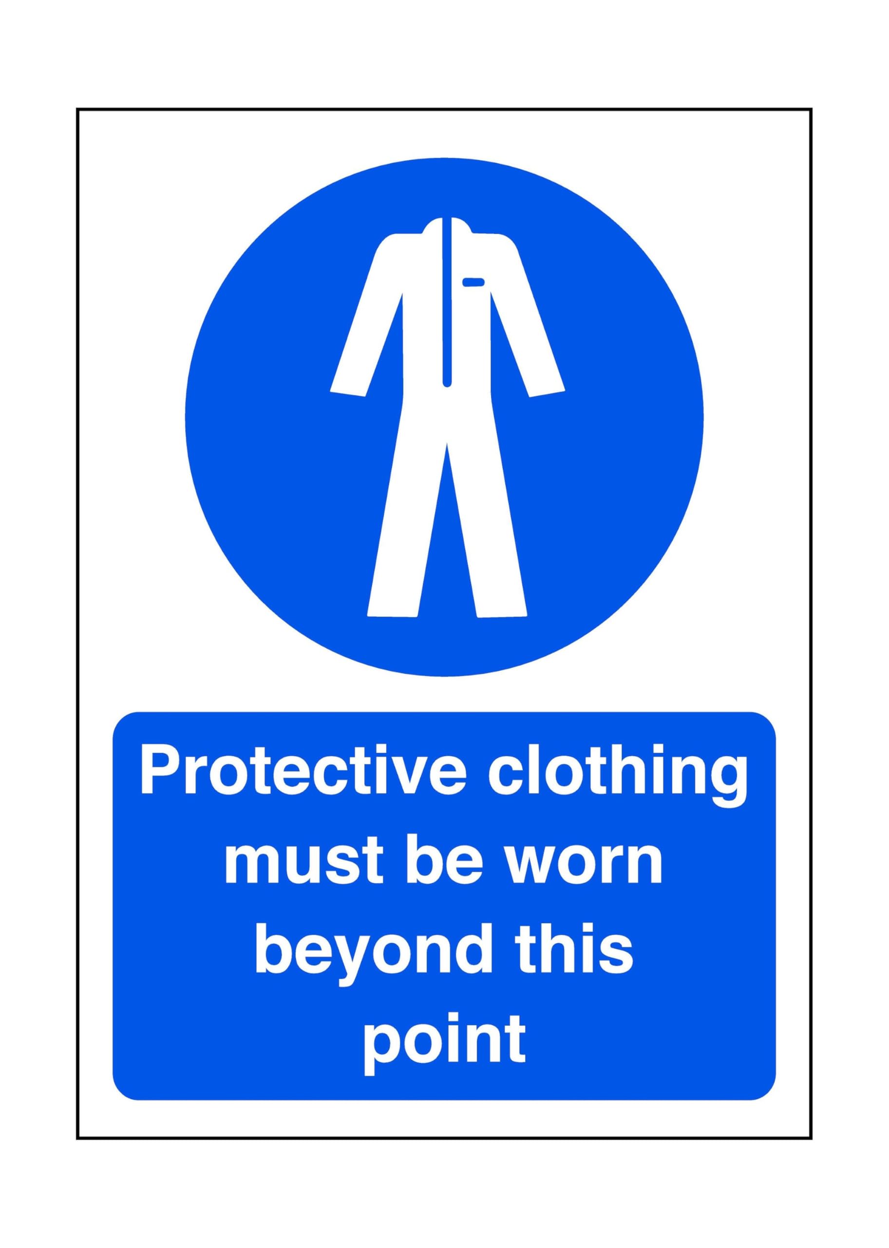 Protective clothing must be worn beyond this point - site safety signs - 1.2mm Rigid plastic for indoor/outdoor usage (400mm x 300mm) Viewing Distance within 14m.