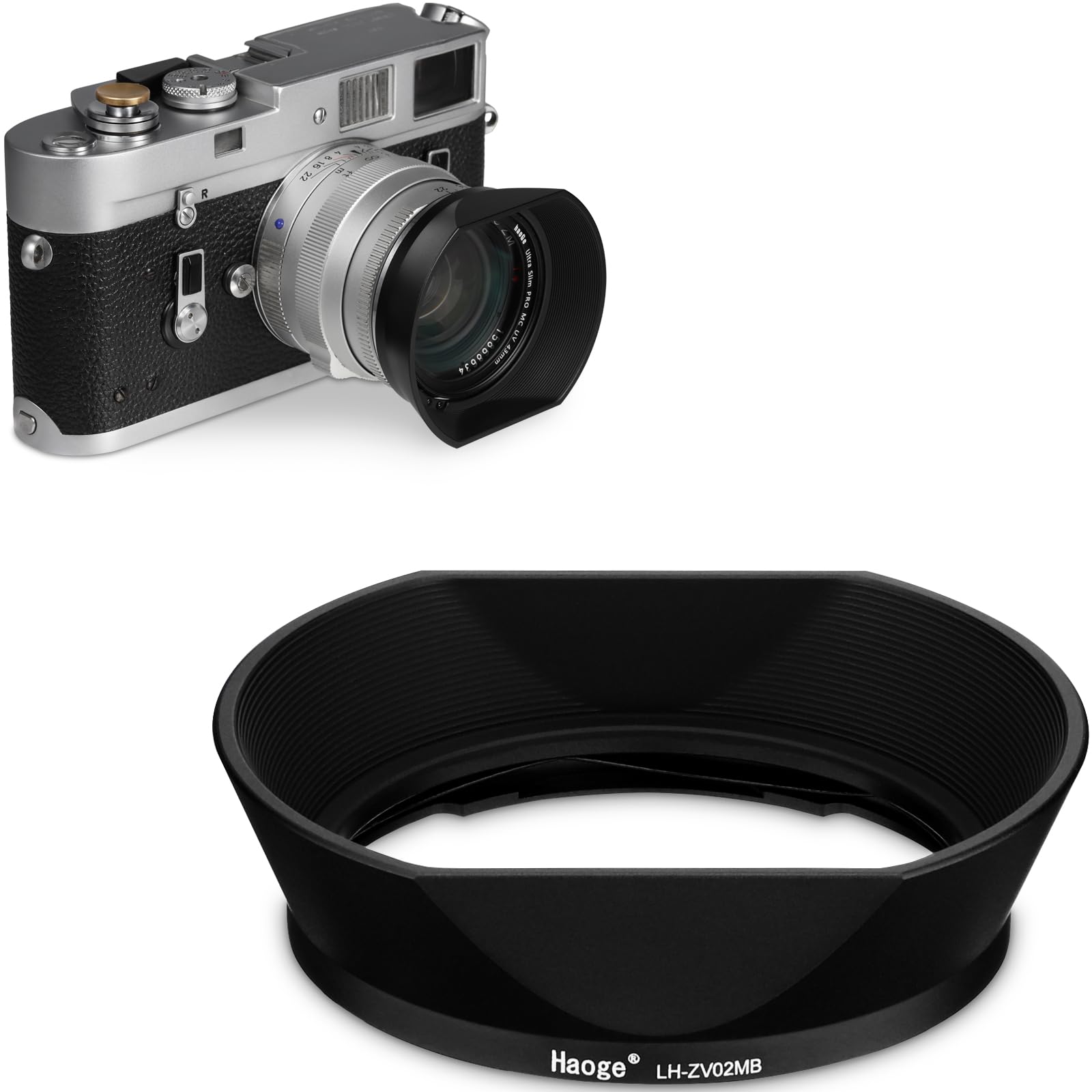 Haoge LH-ZV02MB Paraluce quadrato in metallo per Voigtlander Nokton 35mm f/1.4 II, 40mm f1.4,50mm f1.5 II 28mm f1.5 VM Mount,Carl Zeiss Biogon T* 35mm f2 ZM, 2.8/35 35mm f2.8 ZM, 50mm f2.8 ZM, 50mm f2