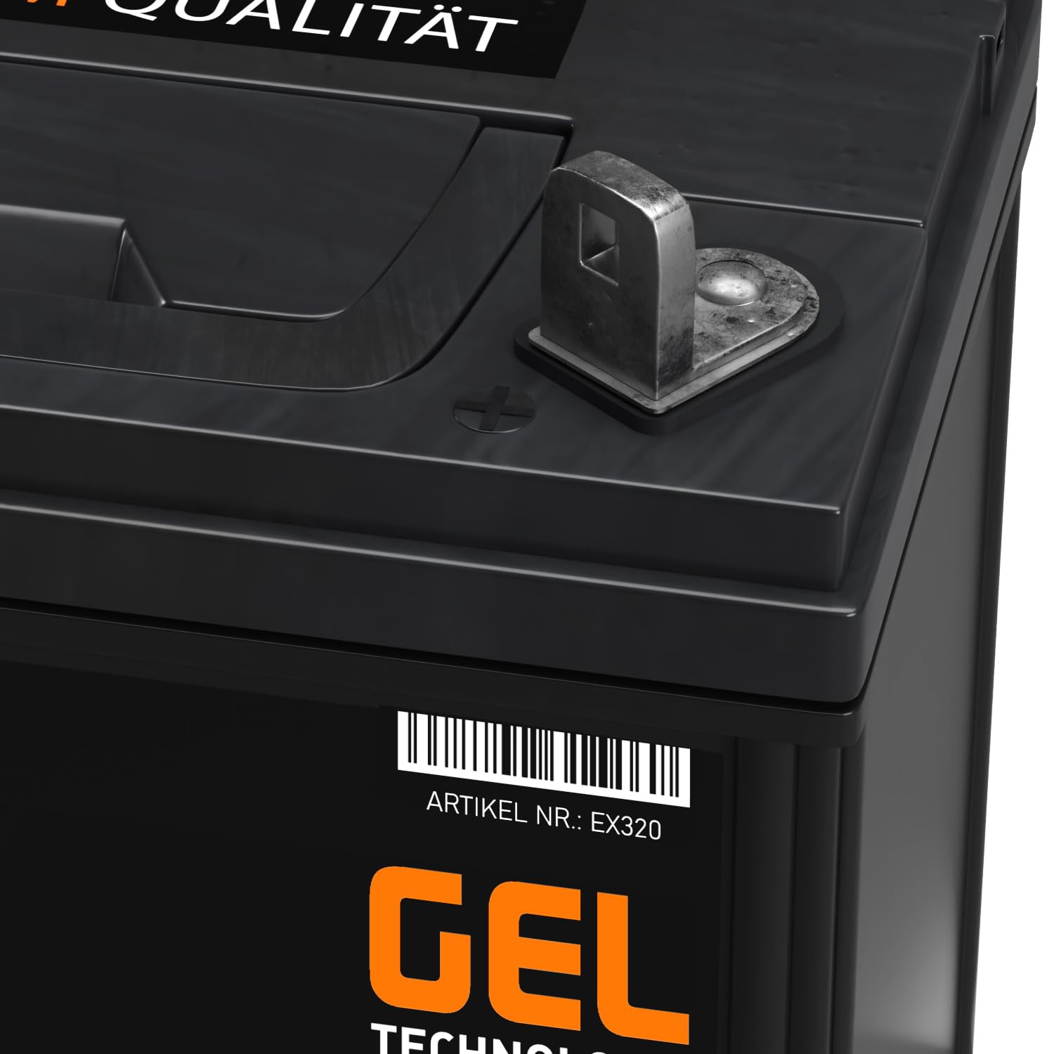 EXAKT Rasentraktor Batterie 12V 32Ah GEL Batterie Plus Pol Rechts Aufsitzmäher Rasenmäher Starterbatterie ersetzt AGM 24Ah 26Ah 28Ah 30Ah